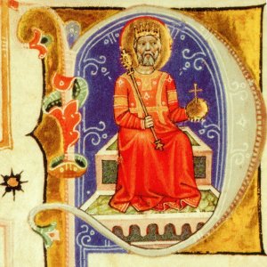 St_Stephen_on_the_throne_-_Initial_from_the_Képes_Krónika
